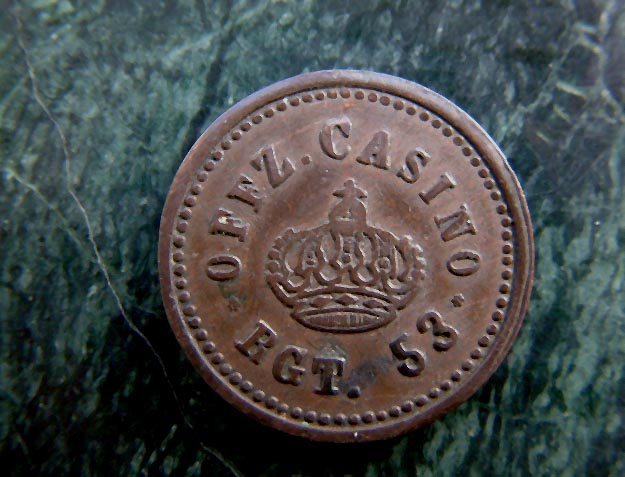 antique metal Casino token coin or Military officers mess Hall Token coin